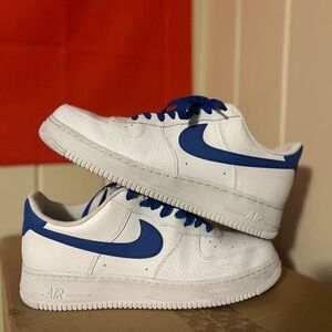 Nike White and Blue Sneakers Classic Design